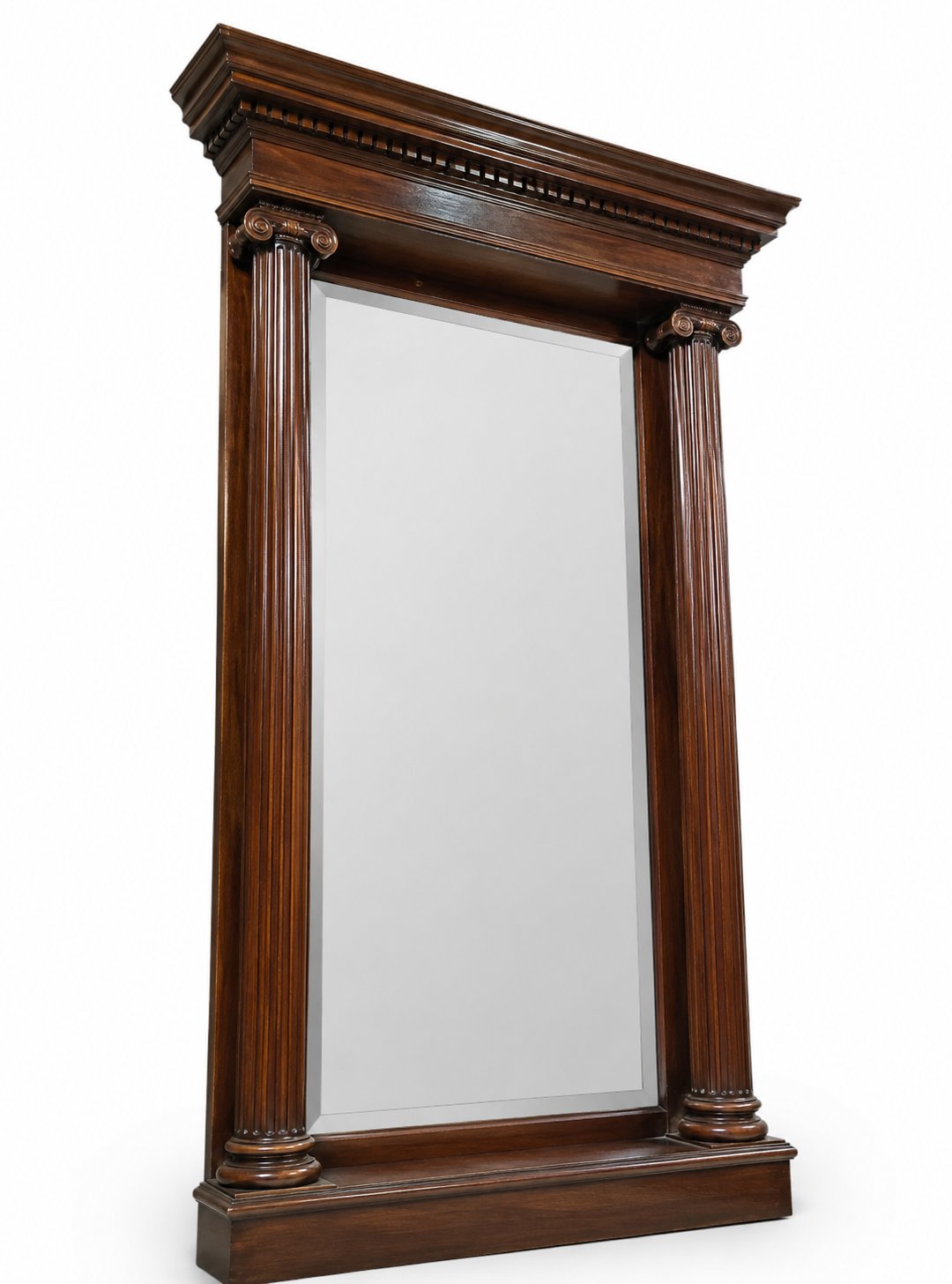 Antique Chicago Architectural Salvage Mahogany Pier / Hall Mirror