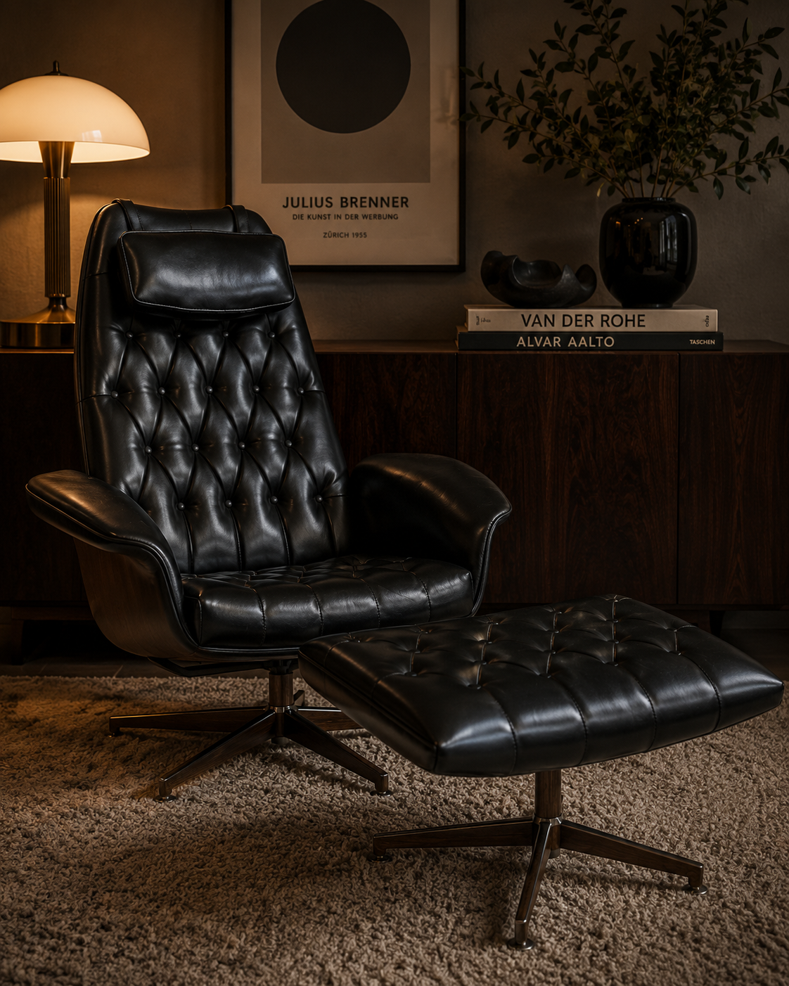 MCM George Mulhauser Mr. Chair Lounge Chair and Ottoman