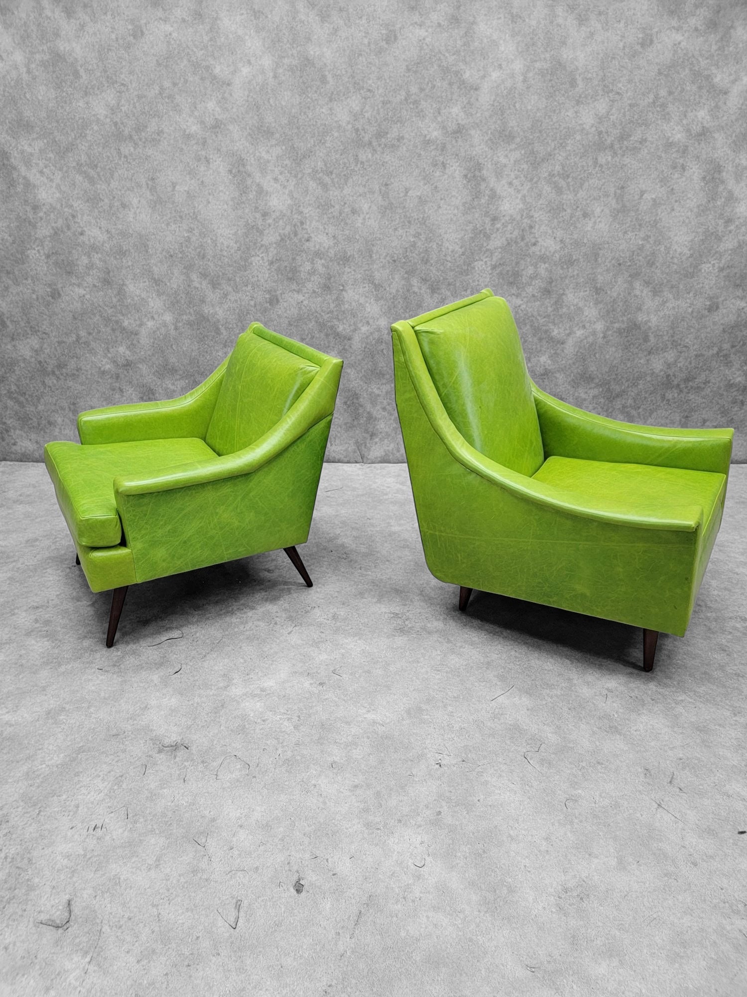 New - Mid Century Modern  Kroehler Club Chairs Newly Custom Upholstered - Set of 2