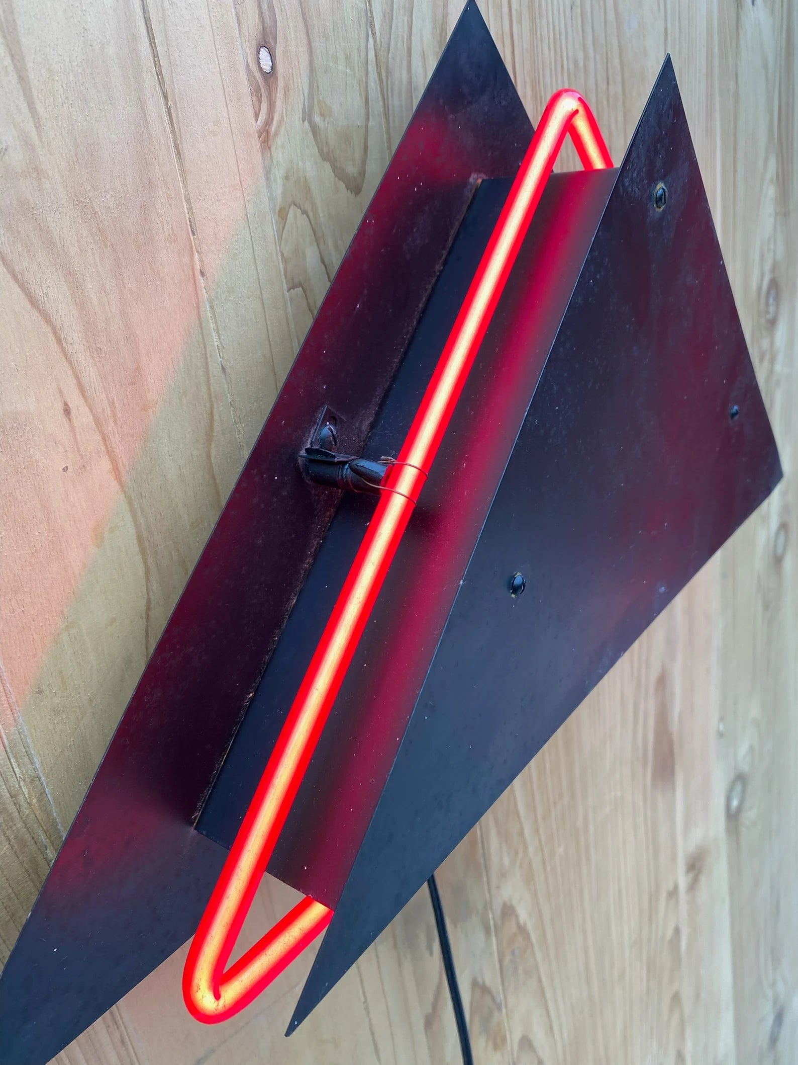 Postmodern Rudi Stern Sculpture Torchiere Wall Sconce “Let There Be Neon” - Pair