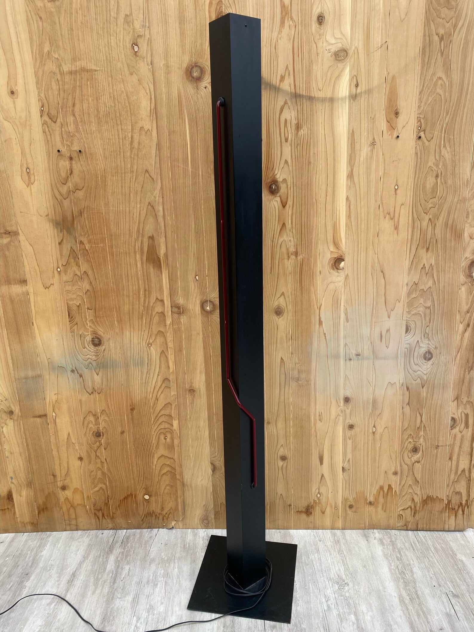 Postmodern Rudi Stern Sculpture & Torchiere Lamp “Let There Be Neon”