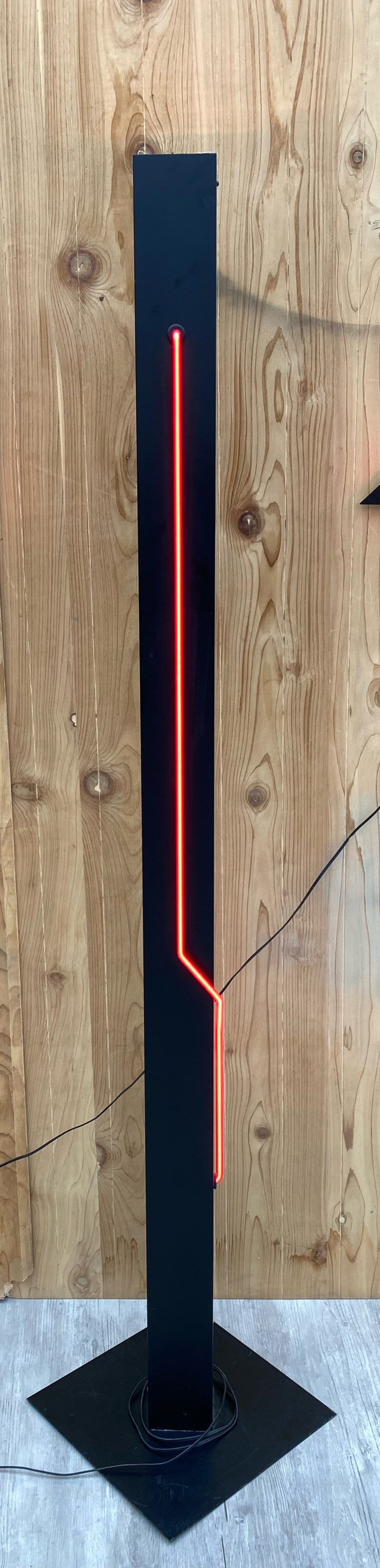 Postmodern Rudi Stern Sculpture & Torchiere Lamp “Let There Be Neon”