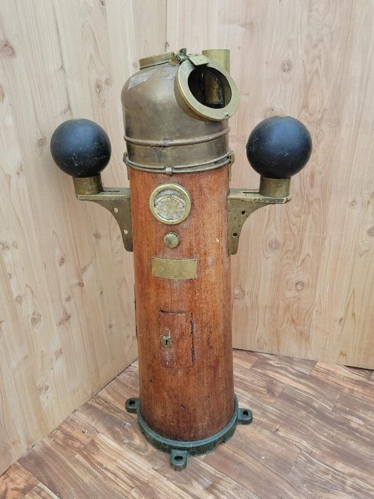 Antique Davies & Co Shopfitters Patt. 196 Yacht Binnacle and Compass