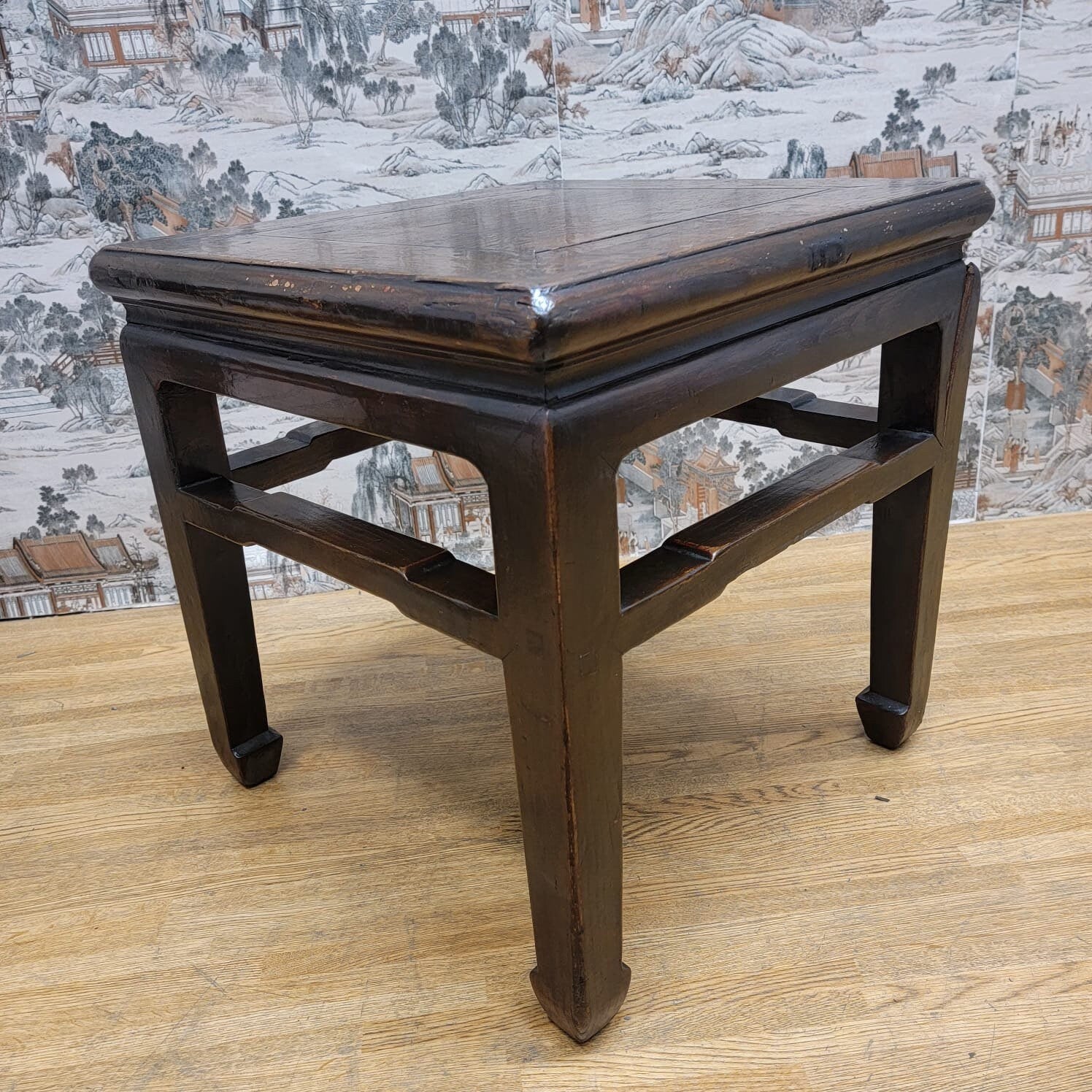 Antique Shanxi Province Elm Square Side Table - Pair