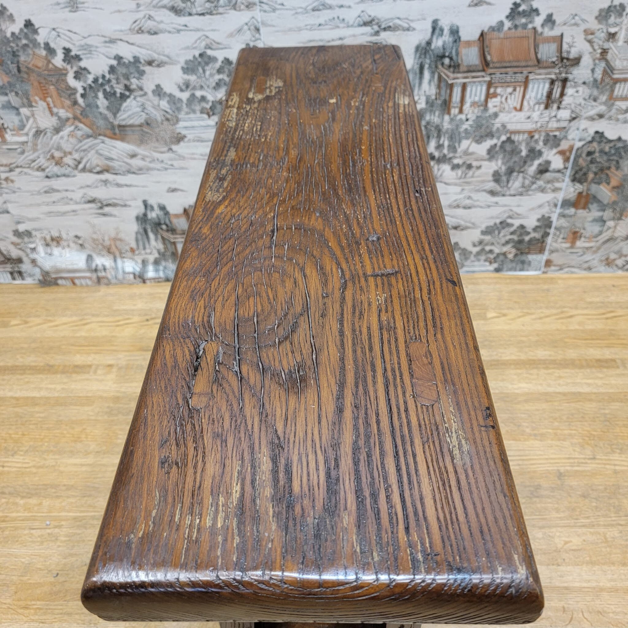 Antique Shanxi Province Natural Color and Patina Elm Seat / Bench