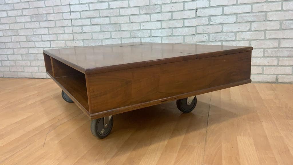 Mid Century Modern Walnut Coffee Table Designed By Kipp Stewart for Drexel