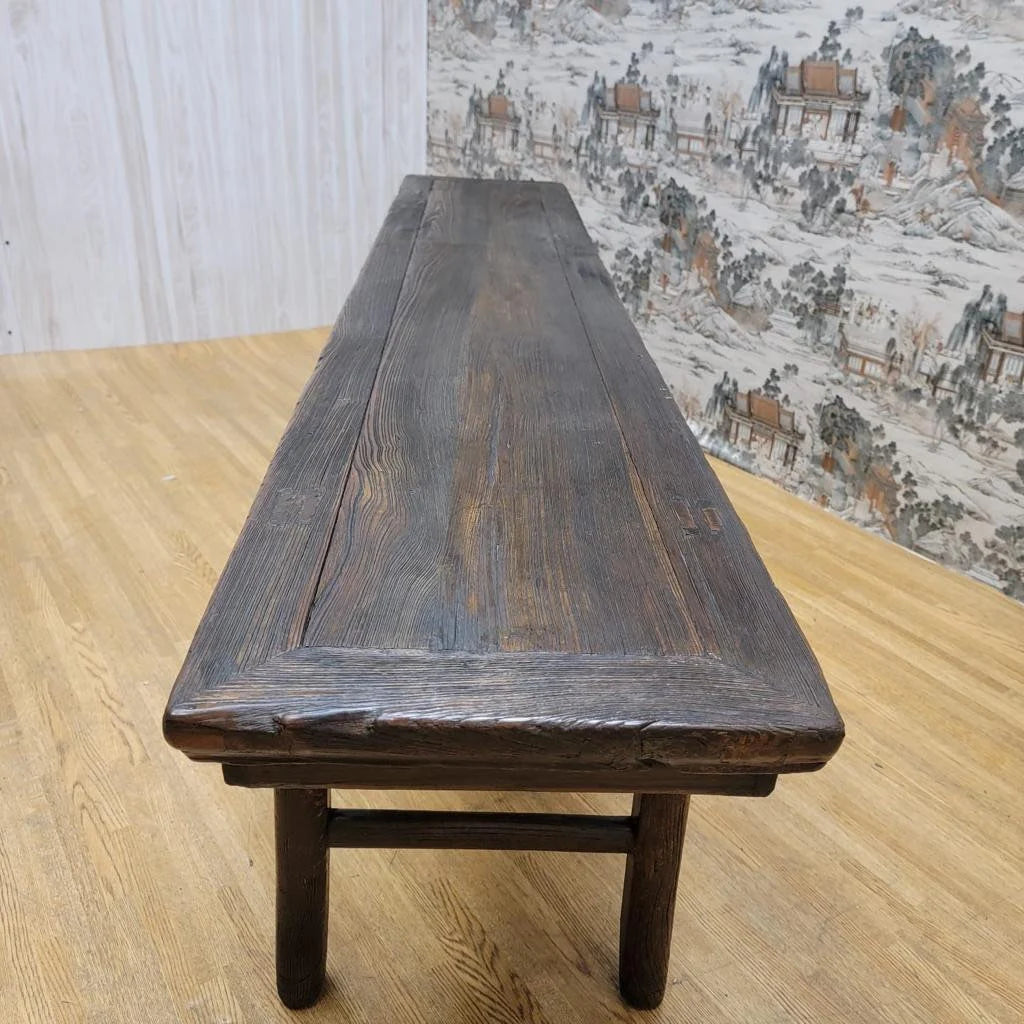 Antique Shanxi Province Elm Low Bed Bench / Coffee Table