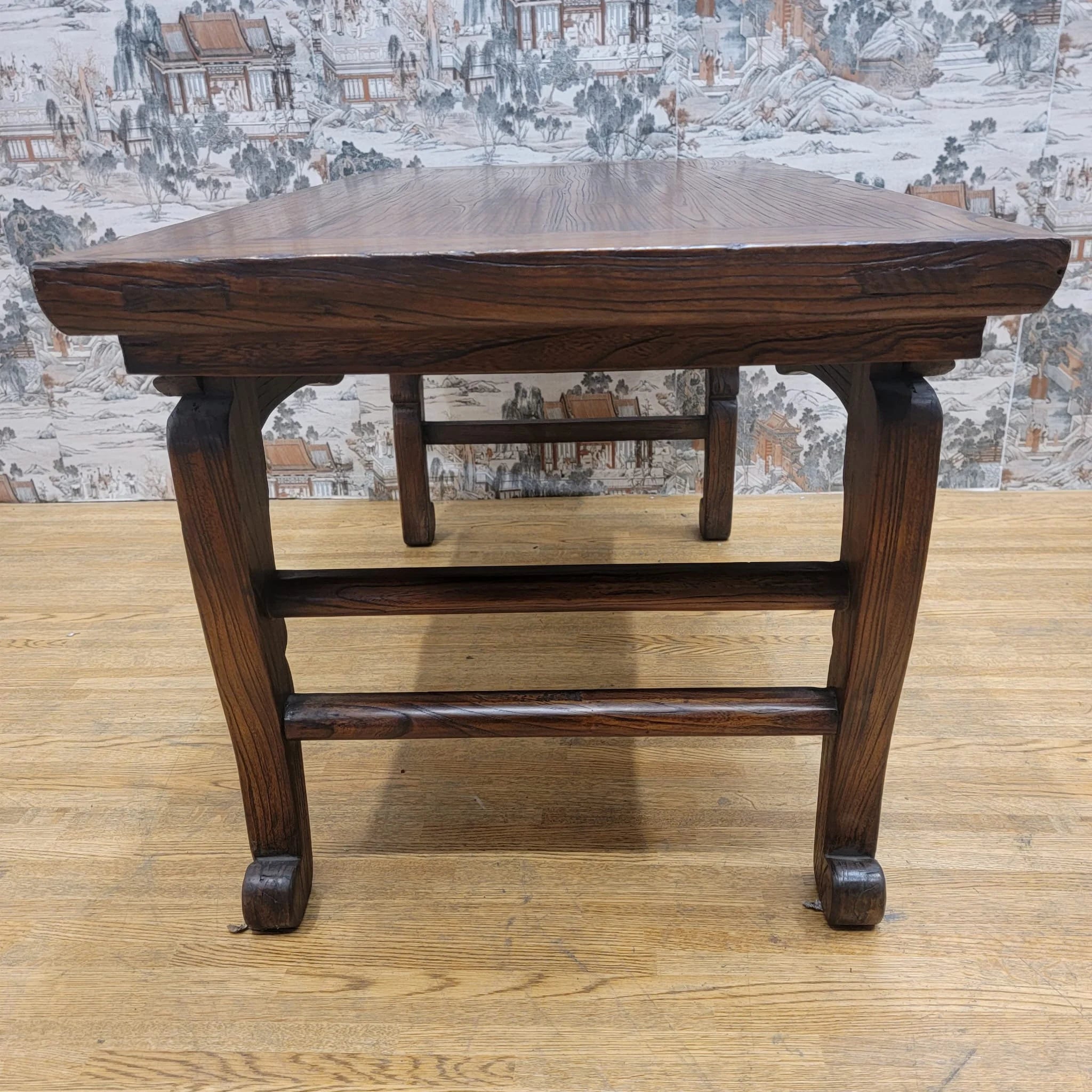 Antique Chinese Elm Coffee Table with Original Color and Patina