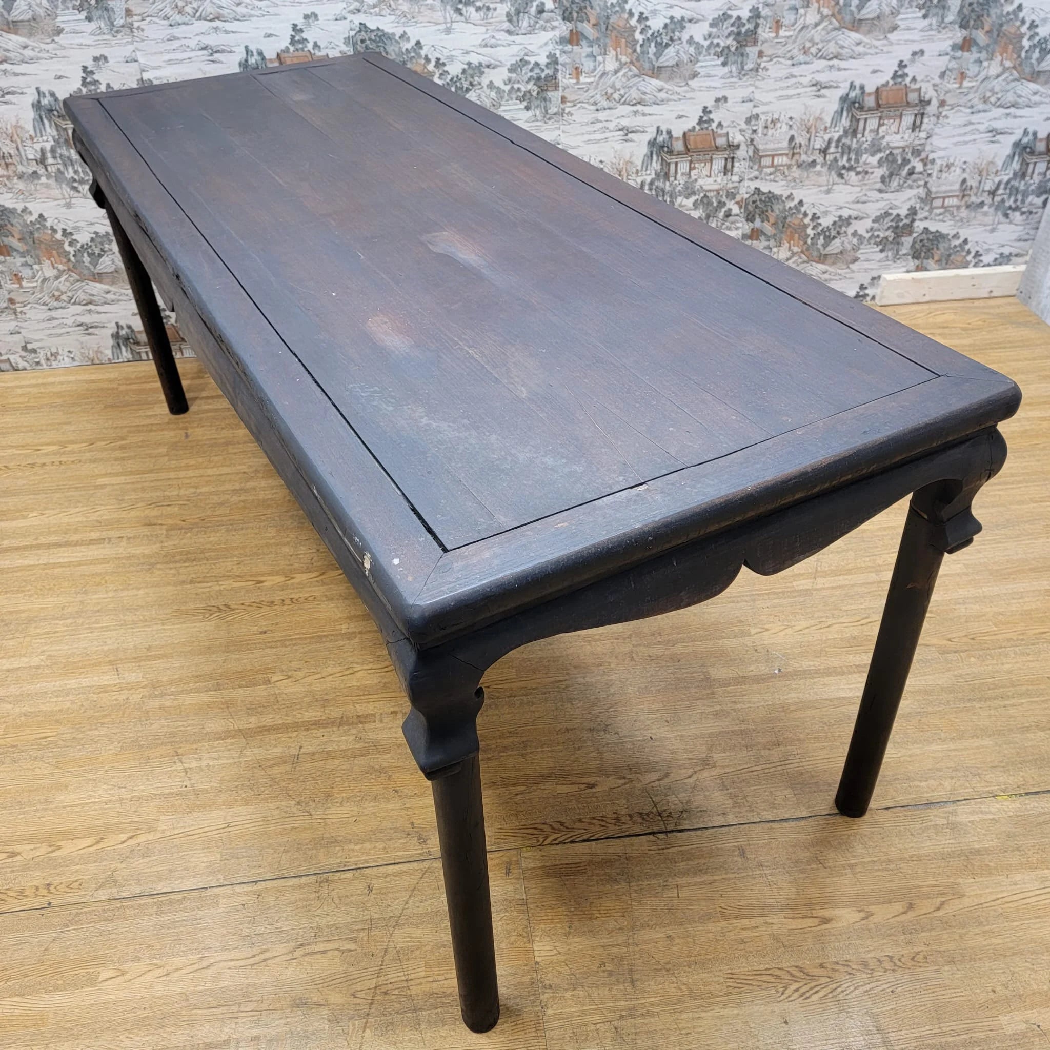 Vintage Chinese 6 Seat Elm Dining Table
