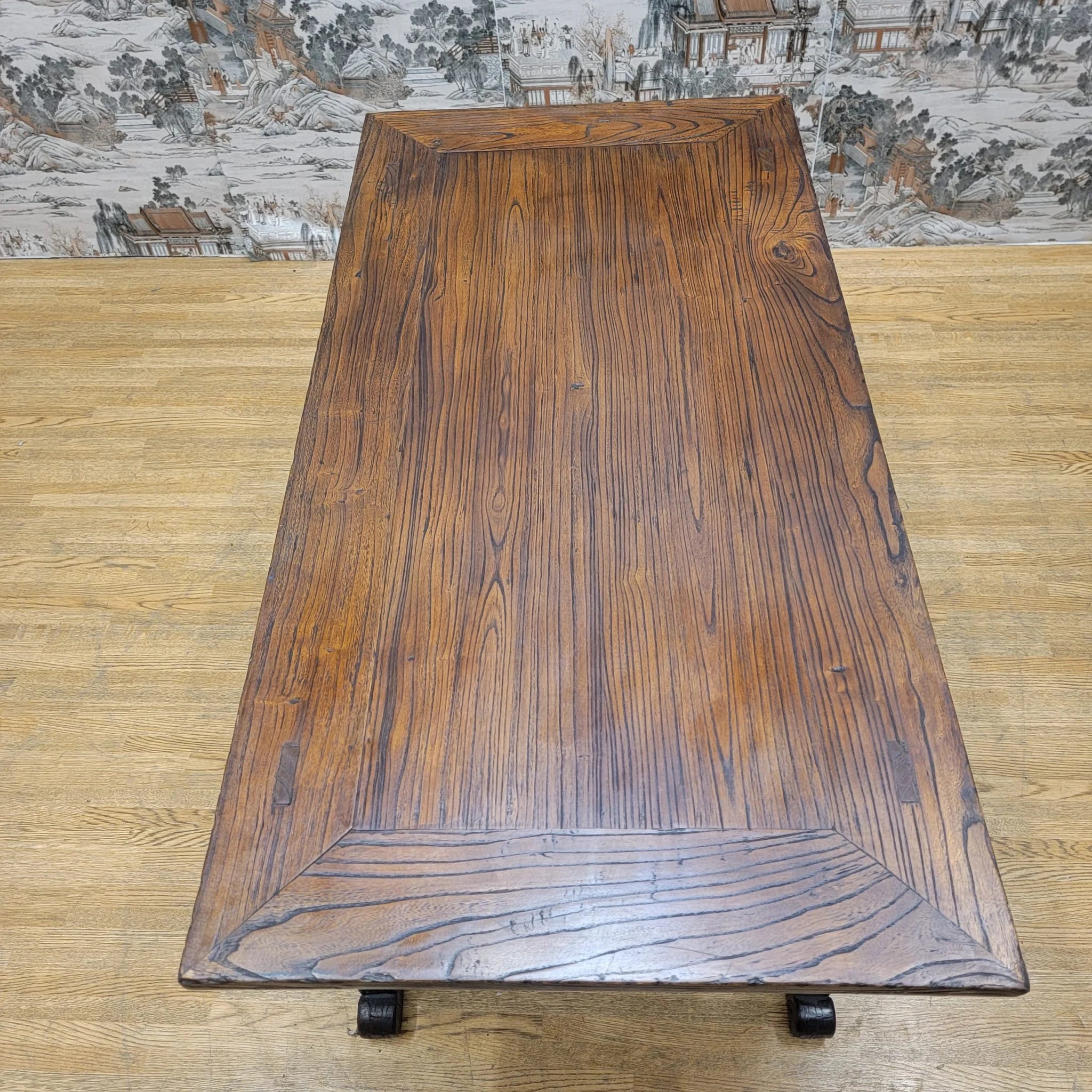 Antique Chinese Elm Coffee Table with Original Color and Patina