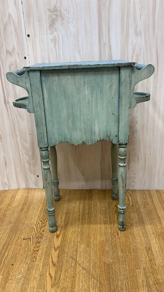 Antique French Farmhouse Painted Humidor Accent Table