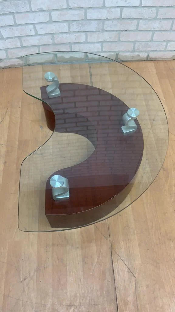 Contemporary Modern Glass Top Coffee Table