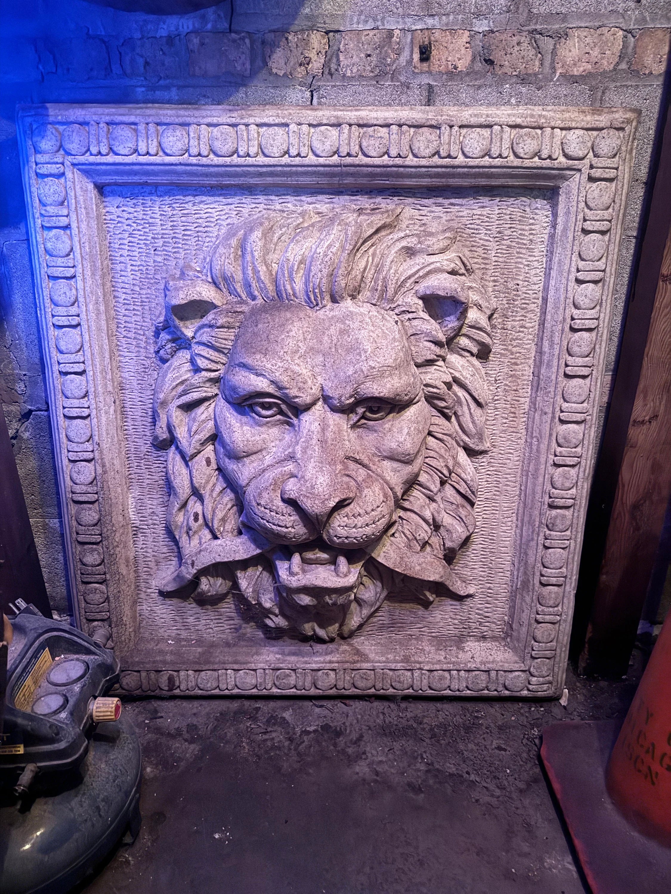 Antique Lion Stone Architectural Wall Salvage