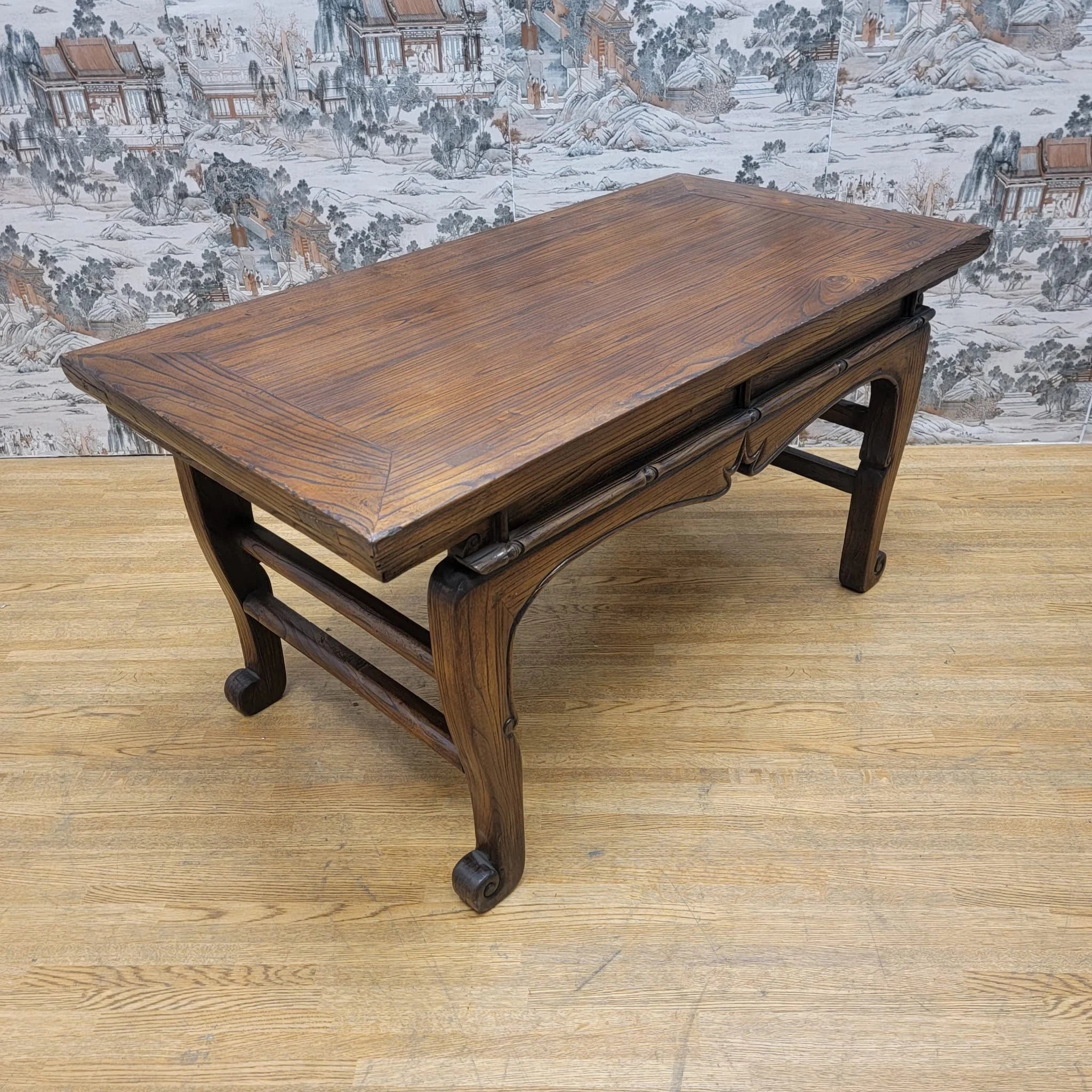 Antique Chinese Elm Coffee Table with Original Color and Patina