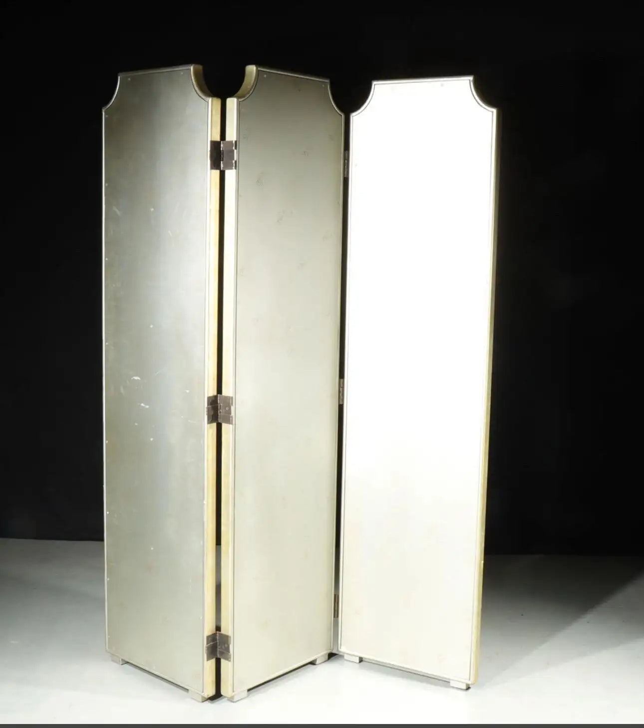 Hollywood Regency Art Deco Mirrored 3 Panel Folding Screen