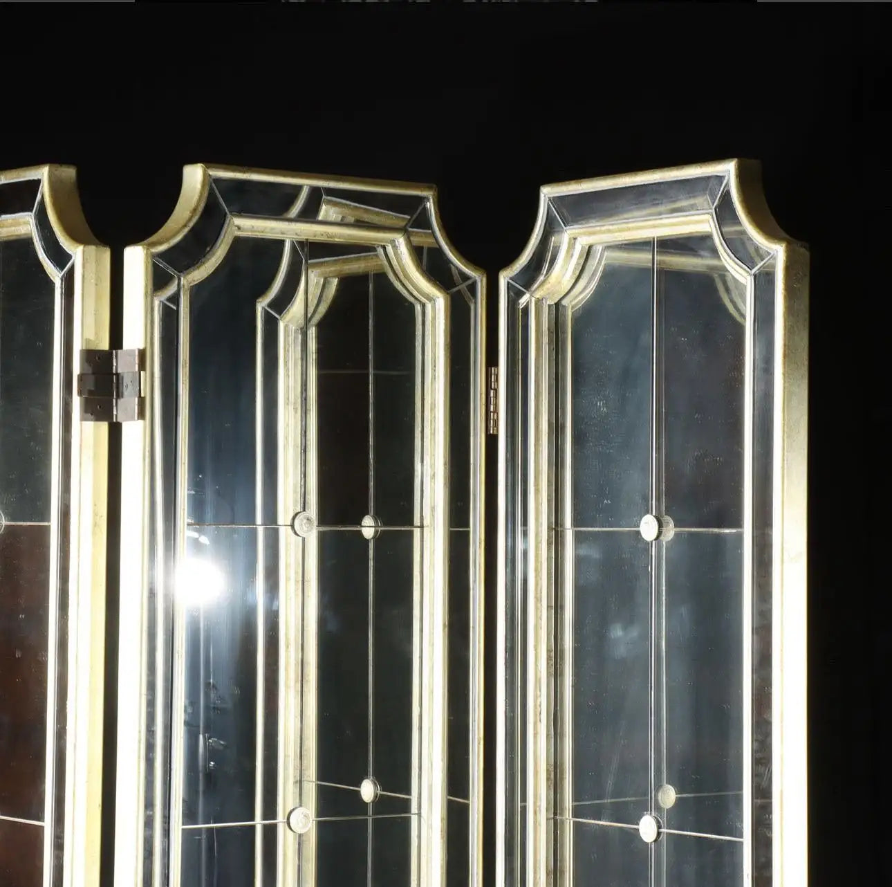 Hollywood Regency Art Deco Mirrored 3 Panel Folding Screen