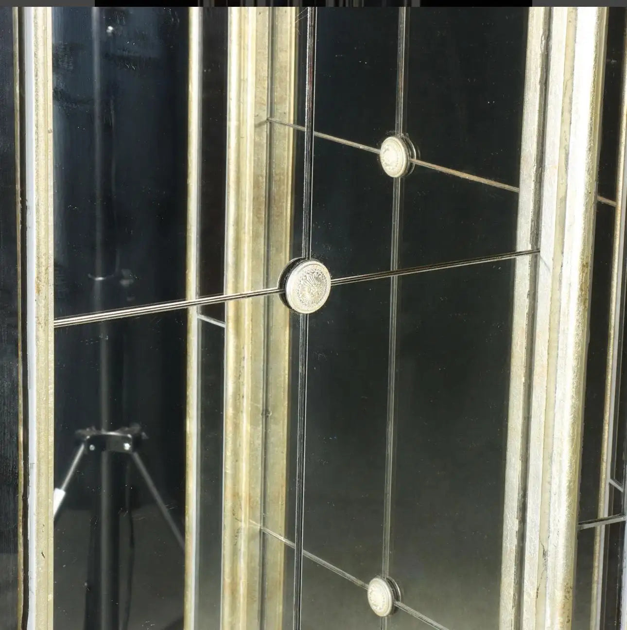 Hollywood Regency Art Deco Mirrored 3 Panel Folding Screen