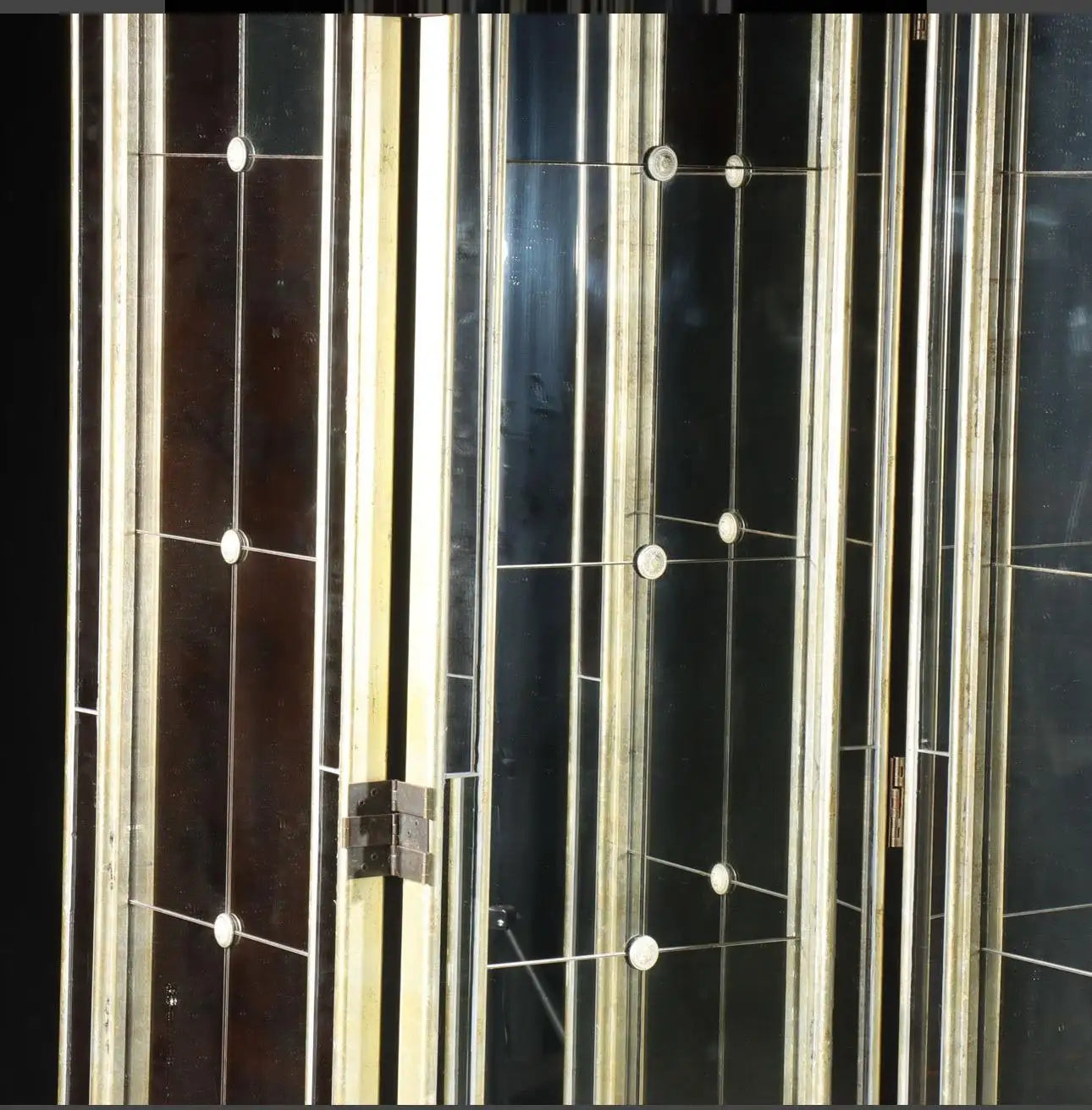 Hollywood Regency Art Deco Mirrored 3 Panel Folding Screen