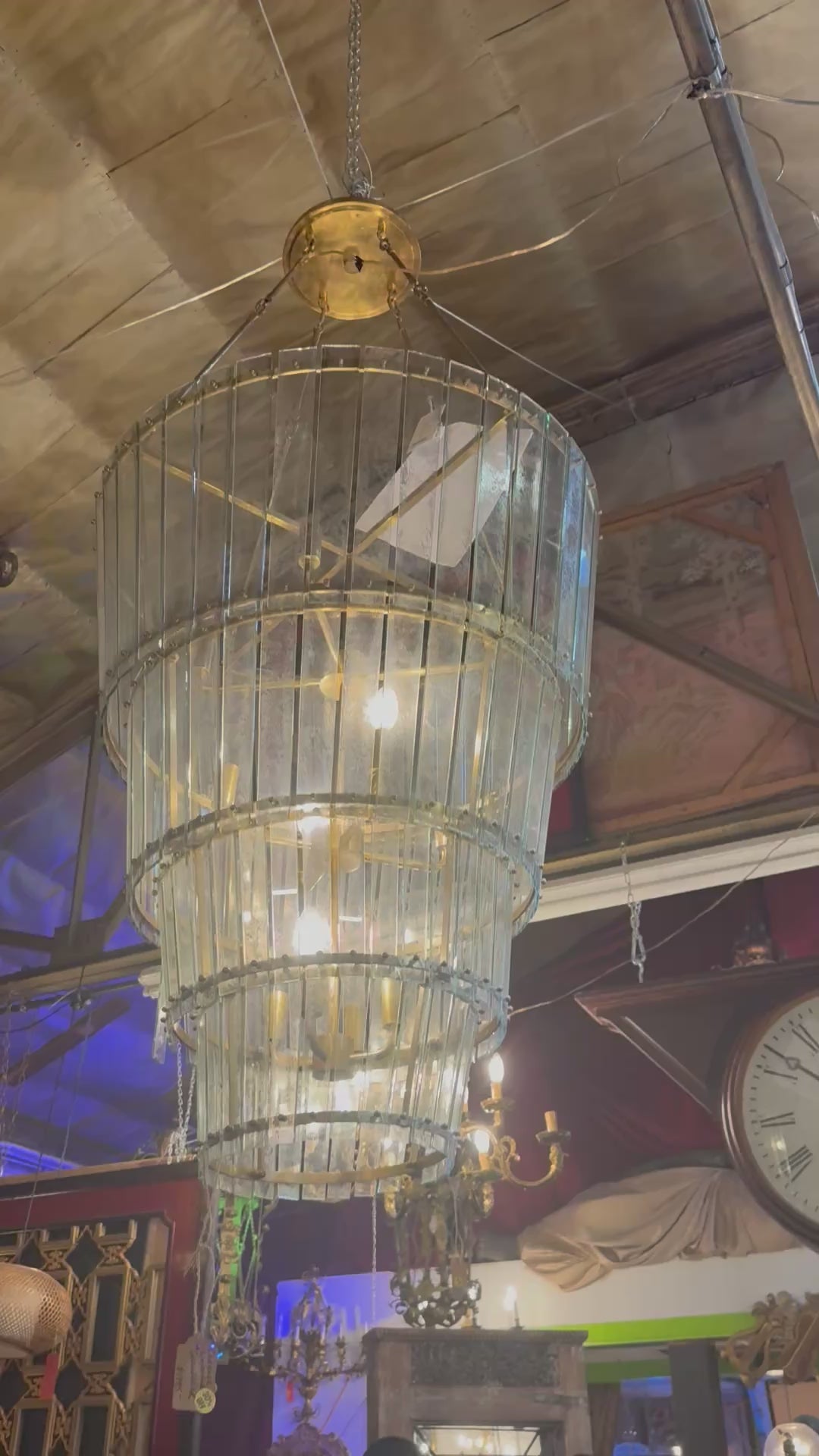 Cadence Waterfall Antique Brass 12 Lamp Chandelier